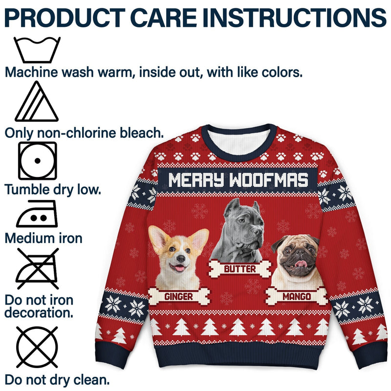 Custom Photo Feliz Navidog Funny - Personalized Unisex Ugly Sweater