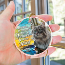 Custom Photo No Longer By Our Side Pet Memorial Heart - Personalized Circle Glass Ornament
