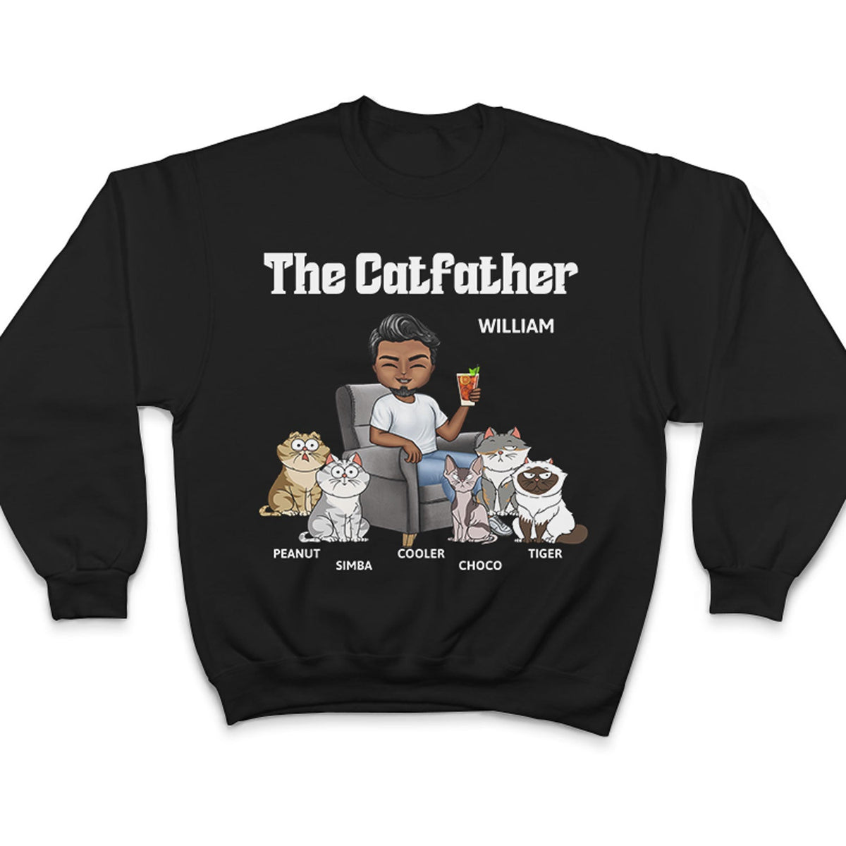 The Funny Cat Father - Gift For Cat Dad, Cat Lovers, Men - Personalized T Shirt