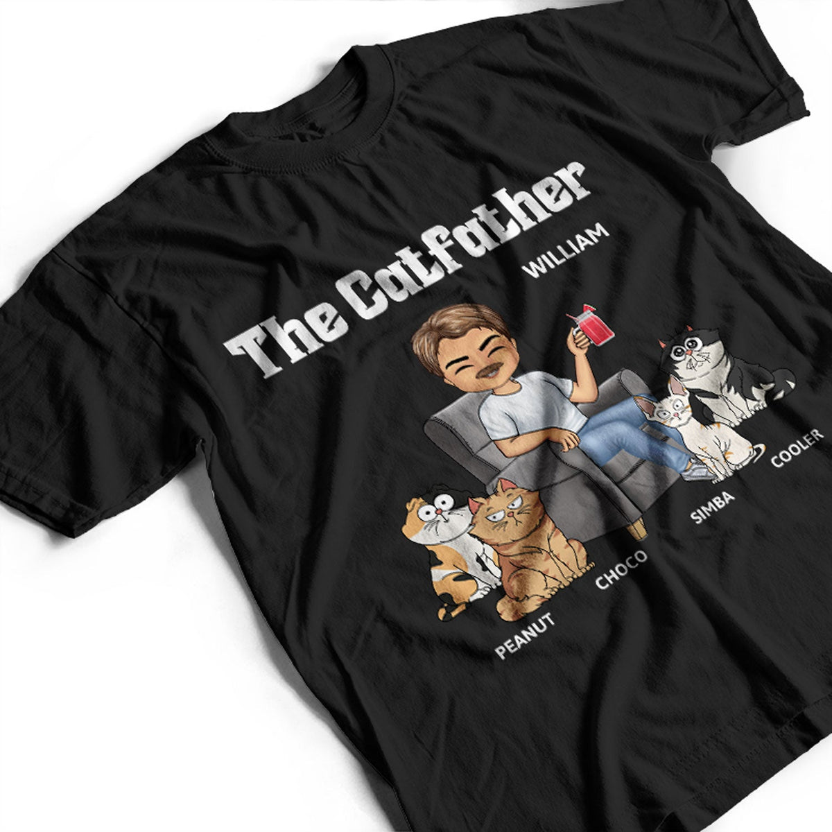 The Funny Cat Father - Gift For Cat Dad, Cat Lovers, Men - Personalized T Shirt