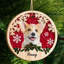 Custom Photo Dog Cat Christmas - Personalized 2-Layered Wooden Ornament
