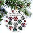 You Left Paw Prints On My Heart Pet Memorial - 3D Inflated Effect Printed Ornament, Personalized Circle Ceramic Ornament