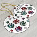 You Left Paw Prints On My Heart Pet Memorial - 3D Inflated Effect Printed Ornament, Personalized Circle Ceramic Ornament