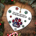 Memorial Pet You Left Paw Prints On My Heart - 3D Inflated Effect Printed Ornament, Personalized Heart Ceramic Ornament