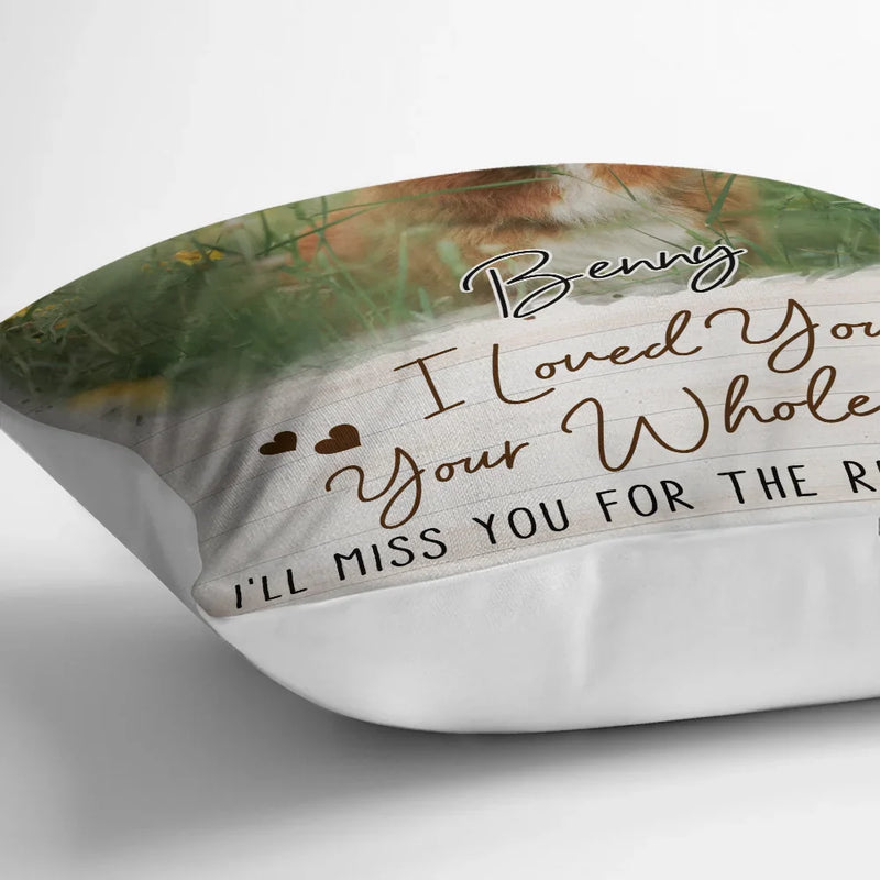 Memorial,Custom Photo,Pet Lovers,Dog Lovers,Cat Lovers,Sad,Continue Shopping - Custom Photo Dog Cat Pet Memorial I'm Right Here In Your Heart - Personalized Pillow