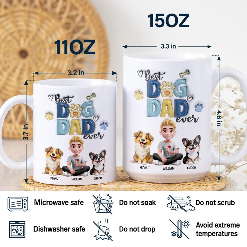 Dog Lovers,Pet Lovers,Funny,Dog Dad - Best Dog Dad Ever - Personalized White Edge-to-Edge Mug