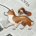 Dog Lovers,Pet Lovers,Dog Mom,Happy - Border Collie Shaped, Dog Lovers Charm - Personalized Dog Leather Bag Charm, Keychain
