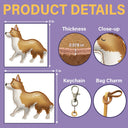 Dog Lovers,Pet Lovers,Dog Mom,Happy - Border Collie Shaped, Dog Lovers Charm - Personalized Dog Leather Bag Charm, Keychain