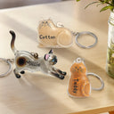 Cat Lovers,Cat Mom,Cat Dad,Sad,Memorial-Cat Memorial Keepsake With Custom Name - Personalized Cat Hair Collector Keychain Bag Charm Memorial Storage Box