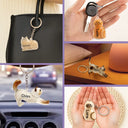 Cat Lovers,Cat Mom,Cat Dad,Sad,Memorial-Cat Memorial Keepsake With Custom Name - Personalized Cat Hair Collector Keychain Bag Charm Memorial Storage Box