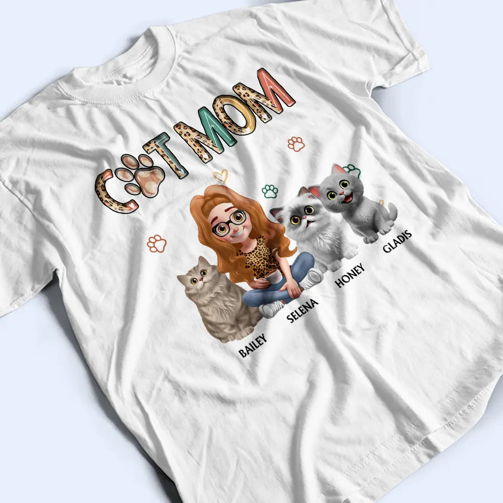 Cat Lovers,Pet Lovers,Funny,Cat Mom,Happy - Cat Mom Funny Cat - Personalized T Shirt