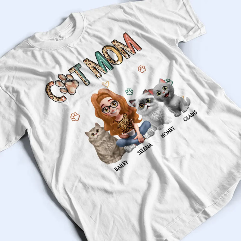 Cat Lovers,Pet Lovers,Funny,Cat Mom,Happy - Cat Mom Funny Cat - Personalized T Shirt