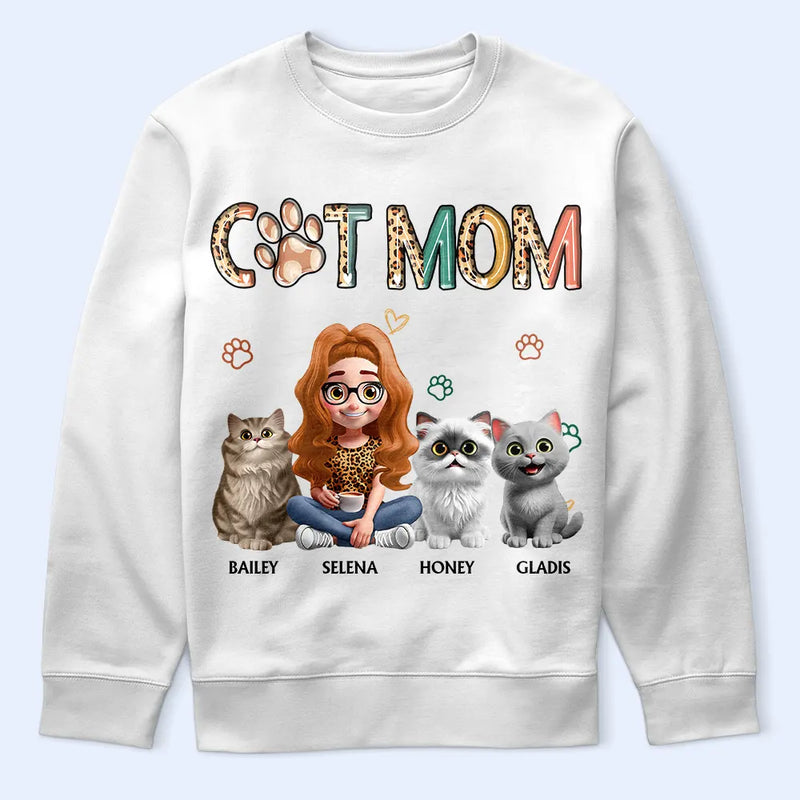 Cat Lovers,Pet Lovers,Funny,Cat Mom,Happy - Cat Mom Funny Cat - Personalized T Shirt