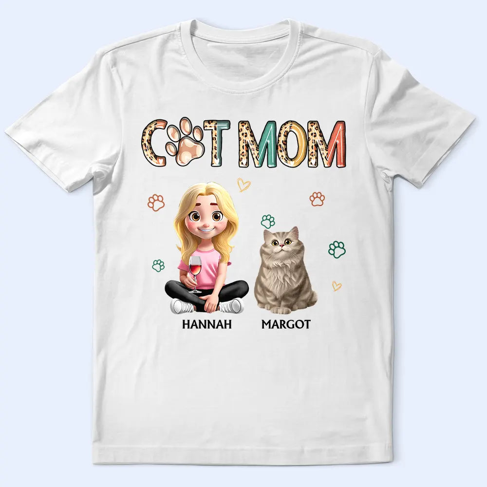 Cat Lovers,Pet Lovers,Funny,Cat Mom,Happy - Cat Mom Funny Cat - Personalized T Shirt
