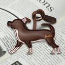 Dog Lovers,Pet Lovers,Dog Mom,Happy-Chihuahua Shaped, Dog Lovers Charm - Personalized Dog Leather Bag Charm, Keychain