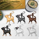 Dog Lovers,Pet Lovers,Dog Mom,Happy-Chihuahua Shaped, Dog Lovers Charm - Personalized Dog Leather Bag Charm, Keychain