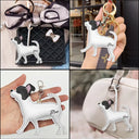 Dog Lovers,Pet Lovers,Dog Mom,Happy-Chihuahua Shaped, Dog Lovers Charm - Personalized Dog Leather Bag Charm, Keychain