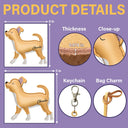 Dog Lovers,Pet Lovers,Dog Mom,Happy-Chihuahua Shaped, Dog Lovers Charm - Personalized Dog Leather Bag Charm, Keychain