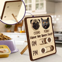 Pet Lovers,Pet Couple,Dog Lovers,Cat Lovers - Custom Photo Cute Dog Cat Face With Name - Personalized Pet Feeding Tracker Magnet
