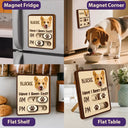 Pet Lovers,Pet Couple,Dog Lovers,Cat Lovers - Custom Photo Cute Dog Cat Face With Name - Personalized Pet Feeding Tracker Magnet