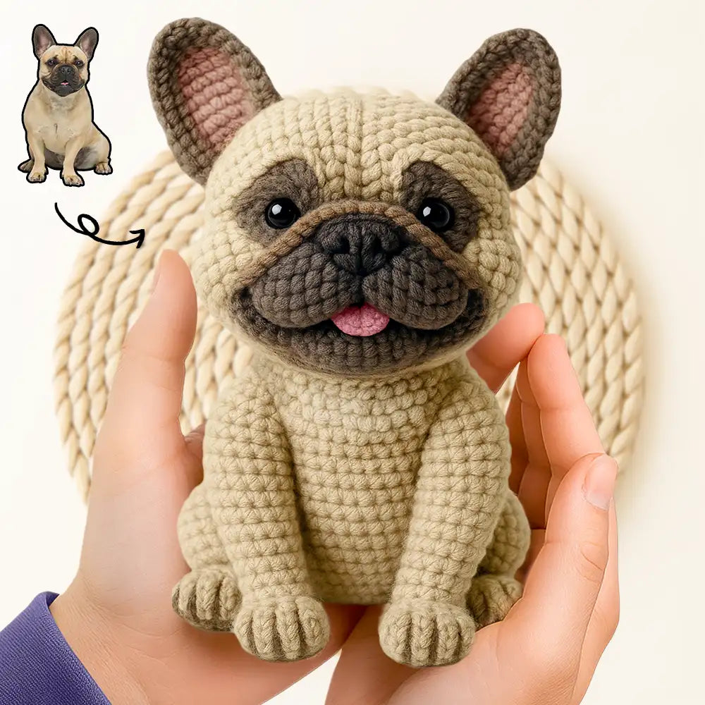 Dog Lovers,Cat Lovers,Pet Lovers,Love-Custom Photo Dog Cat Handmade Doll Gift - Personalized Crochet Portrait Doll