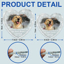 Custom Photo Pet Memorial Forever Loved - Personalized Heart Shaped Glass Ornament