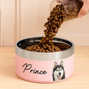 Pet Lovers - Custom Photo Pet Bowl With Name - Personalized Stainless Steel Pet Bowl