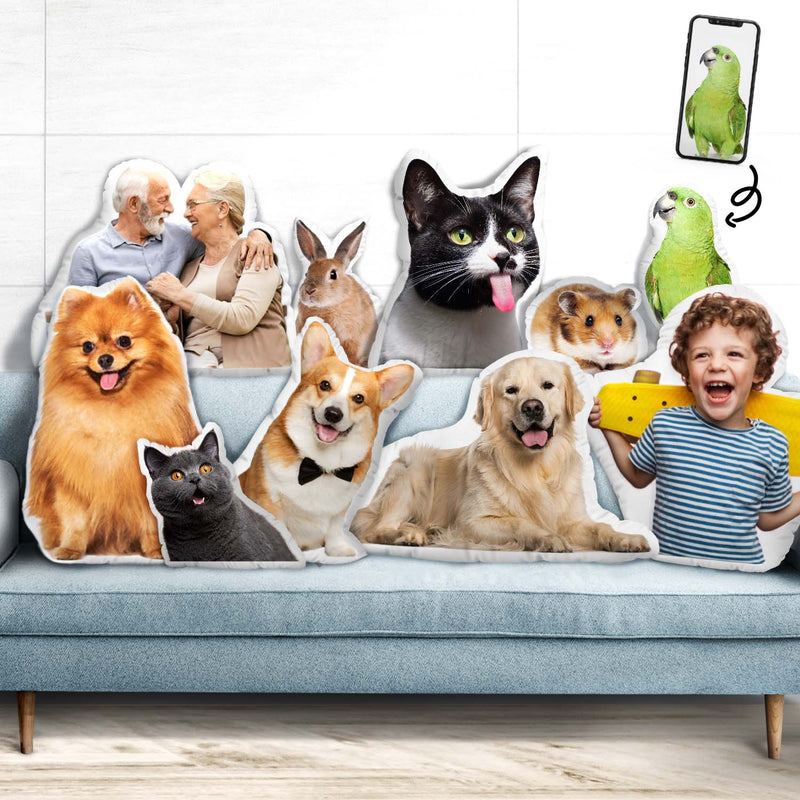 Custom Photo Pet-Shaped Pillow To Hug Your Beloved - Personalized Custom Shape Pillow