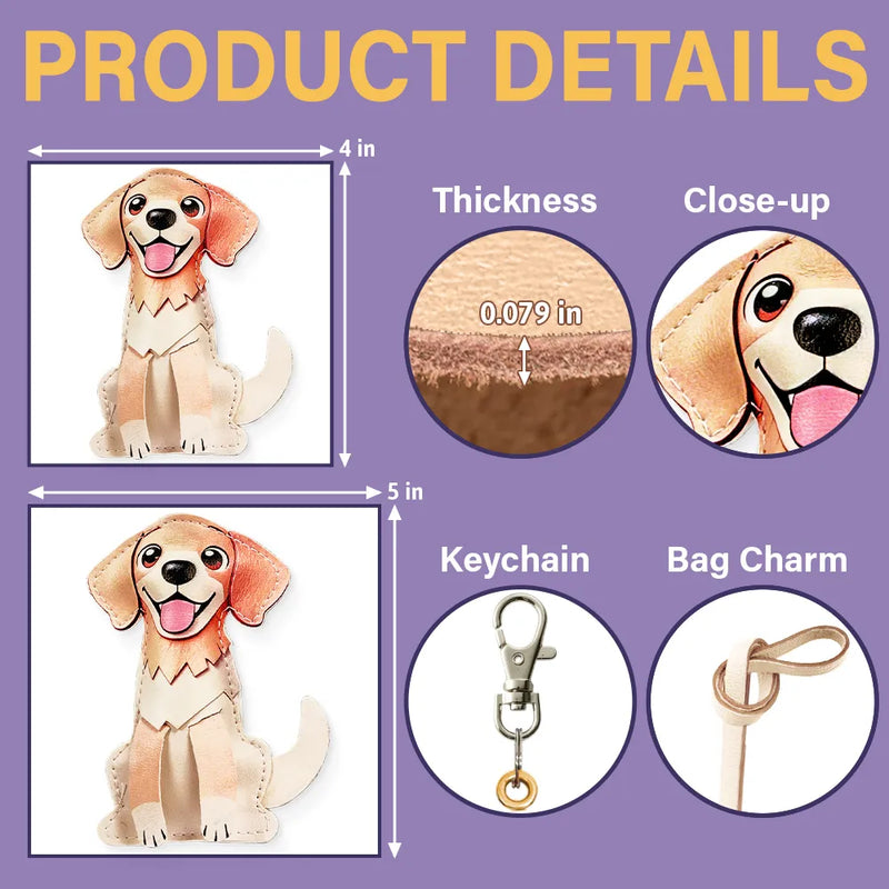 Pet Lovers,Pet Mom,Dog Mom,Cat Mom - Custom Photo Your Beloved Pet - Personalized Leather Bag Charm, Keychain