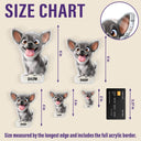 Pet Lovers, Cat Lovers, Dog Lovers - Cute 3D Effect Dog And Cat With Name - Personalized Acrylic Fridge Magnet