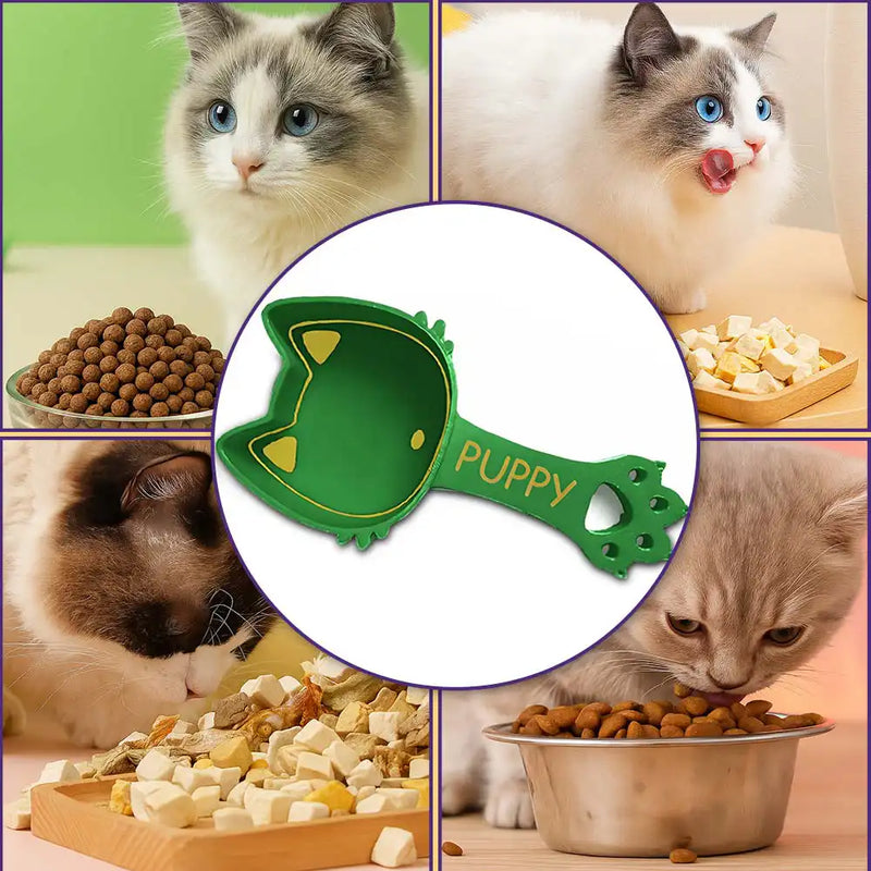 Cat Lovers, Cat Mom, Cat Dad-Cute Cat Head Paw Handle, Cat Supplies Gift For Cat Owners - Personalized Cat Food Scoop