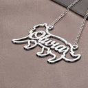 Cat Lovers,Cat Mom,Pet Lovers,Pet Mom,Love - Cute Minimalist Cat Shaped Jewelry For Cat Lovers Cat Mom - Personalized Letter Necklace