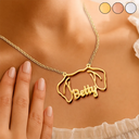 Dog Lovers,Dog Mom,Pet Lovers,Pet Mom,Love - Cute Minimalist Dog Ears Jewelry For Dog Lovers Dog Mom - Personalized Letter Necklace