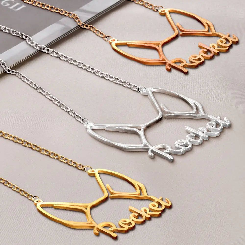 Dog Lovers,Dog Mom,Pet Lovers,Pet Mom,Love - Cute Minimalist Dog Ears Jewelry For Dog Lovers Dog Mom - Personalized Letter Necklace