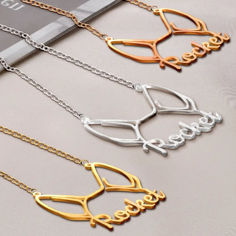 Dog Lovers,Dog Mom,Pet Lovers,Pet Mom,Love - Cute Minimalist Dog Ears Jewelry For Dog Lovers Dog Mom - Personalized Letter Necklace