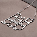 Pet Lovers,Pet Mom,Dog Lovers,Dog Mom,Memorial,Love - Cute Minimalist Dog Silhouette Jewelry For Dog Lovers Dog Moms - Personalized Letter Necklace