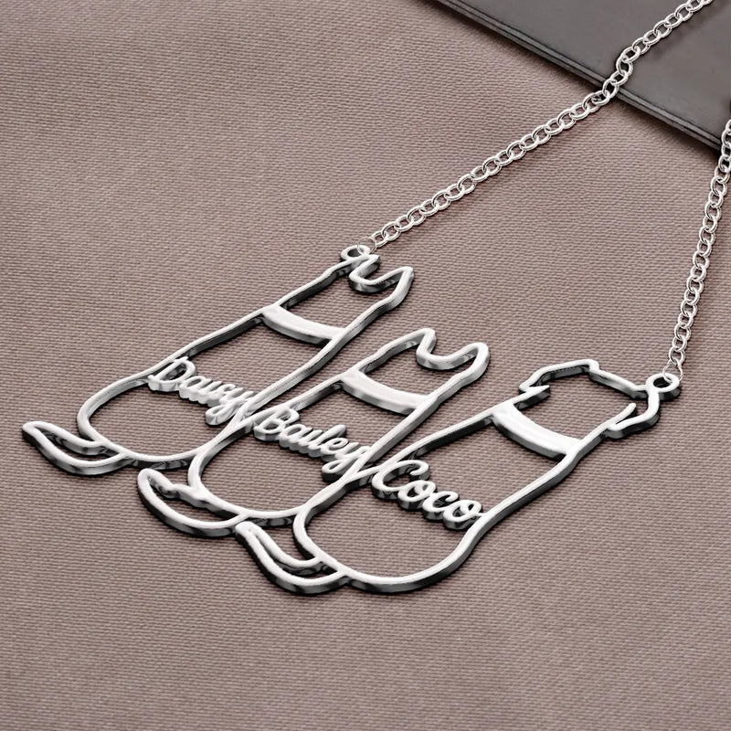 Pet Lovers,Pet Mom,Dog Lovers,Dog Mom,Memorial,Love - Cute Minimalist Dog Silhouette Jewelry For Dog Lovers Dog Moms - Personalized Letter Necklace