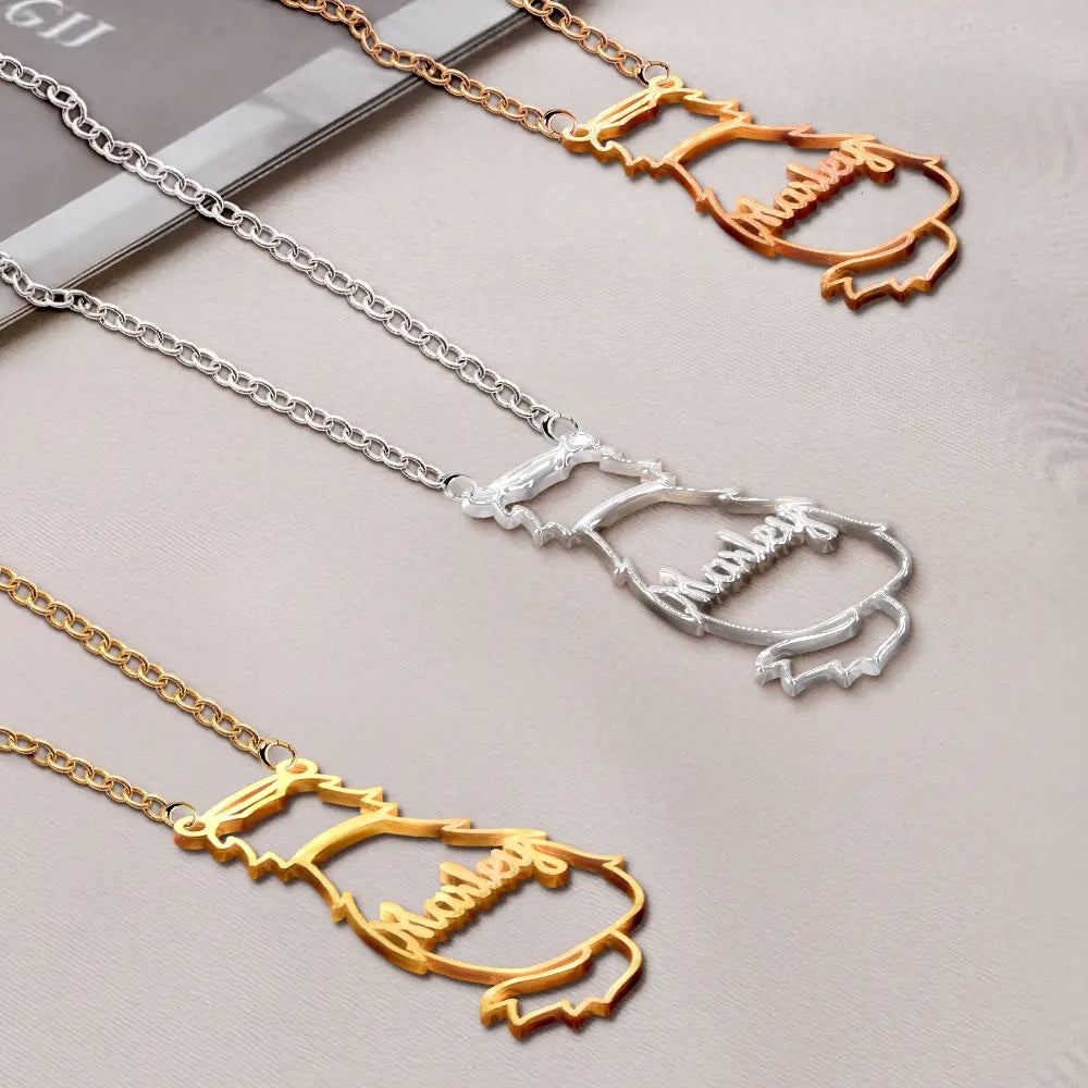 Cat Lovers,Cat Mom,Pet Lovers,Pet Mom,Memorial,Love - Cute Minimalist Cat Silhouette Jewelry For Cat Lovers Cat Moms - Personalized Letter Necklace