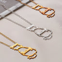 Cat Lovers,Cat Mom,Pet Lovers,Pet Mom,Memorial,Love - Cute Minimalist Cat Silhouette Jewelry For Cat Lovers Cat Moms - Personalized Letter Necklace