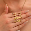Cat Lovers,Cat Mom,Pet Lovers,Pet Mom,Memorial,Love - Cute Minimalist Cat Silhouette Jewelry For Cat Lovers Cat Moms - Personalized Letter Necklace