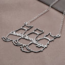 Cat Lovers,Cat Mom,Pet Lovers,Pet Mom,Memorial,Love - Cute Minimalist Cat Silhouette Jewelry For Cat Lovers Cat Moms - Personalized Letter Necklace