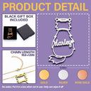Cat Lovers,Cat Mom,Pet Lovers,Pet Mom,Memorial,Love - Cute Minimalist Cat Silhouette Jewelry For Cat Lovers Cat Moms - Personalized Letter Necklace