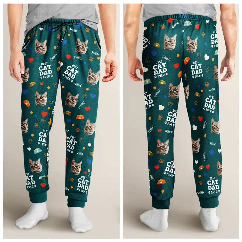 Custom Photo Best Dog Dad Dog Mom - Personalized Pajama Pants