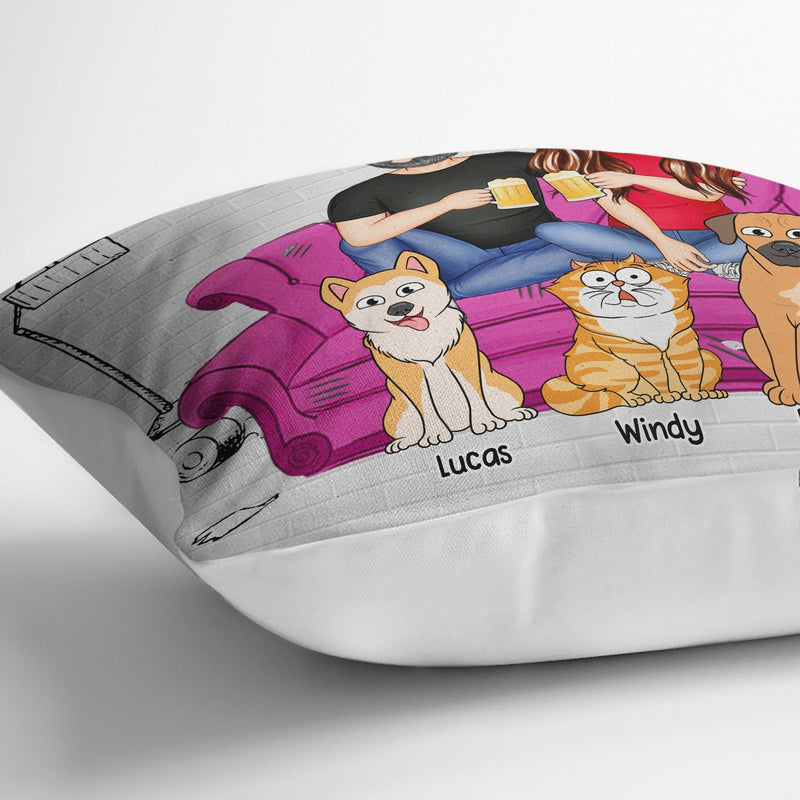 You And Me And The Fur Babies - Gift For Pet Lovers - Personalized Pillow