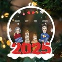 All Family With Pet - Christmas Gift For Family - Personalized Custom Shaped Acrylic Ornament
