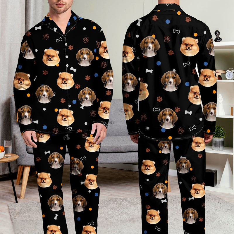 Custom Photo Dog Face Funny - Gift For Dog Lovers - Personalized Long Pajamas Set