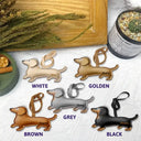 Dog Lovers,Pet Lovers,Dog Mom,Happy-Dachshund Shaped, Dog Lovers Charm - Personalized Dog Leather Bag Charm, Keychain