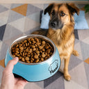 Pet Lovers,Pet Mom,Pet Dad,Dog Lovers,Cat Lovers-Dog And Cat Ear Line Art With Name - Personalized Removable Stainless Steel Pet Bowl