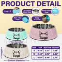 Pet Lovers,Pet Mom,Pet Dad,Dog Lovers,Cat Lovers-Dog And Cat Ear Line Art With Name - Personalized Removable Stainless Steel Pet Bowl