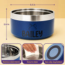 Pet Lovers,Dog Lovers,Cat Lovers-Dog Cat Ears Outline With Name - Personalized Stainless Steel Pet Bowl